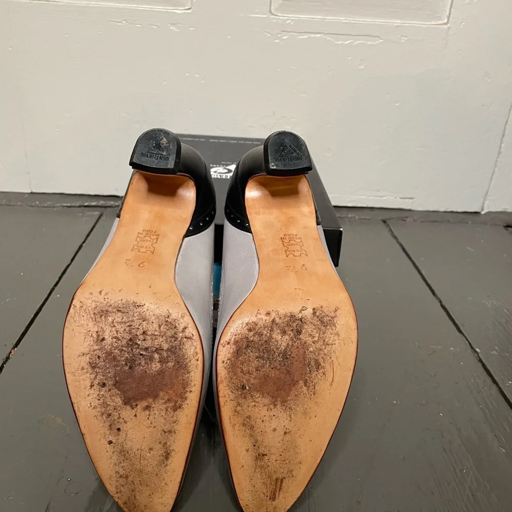 John Fluevog Black and Cream Heels - Picture 5 of 5